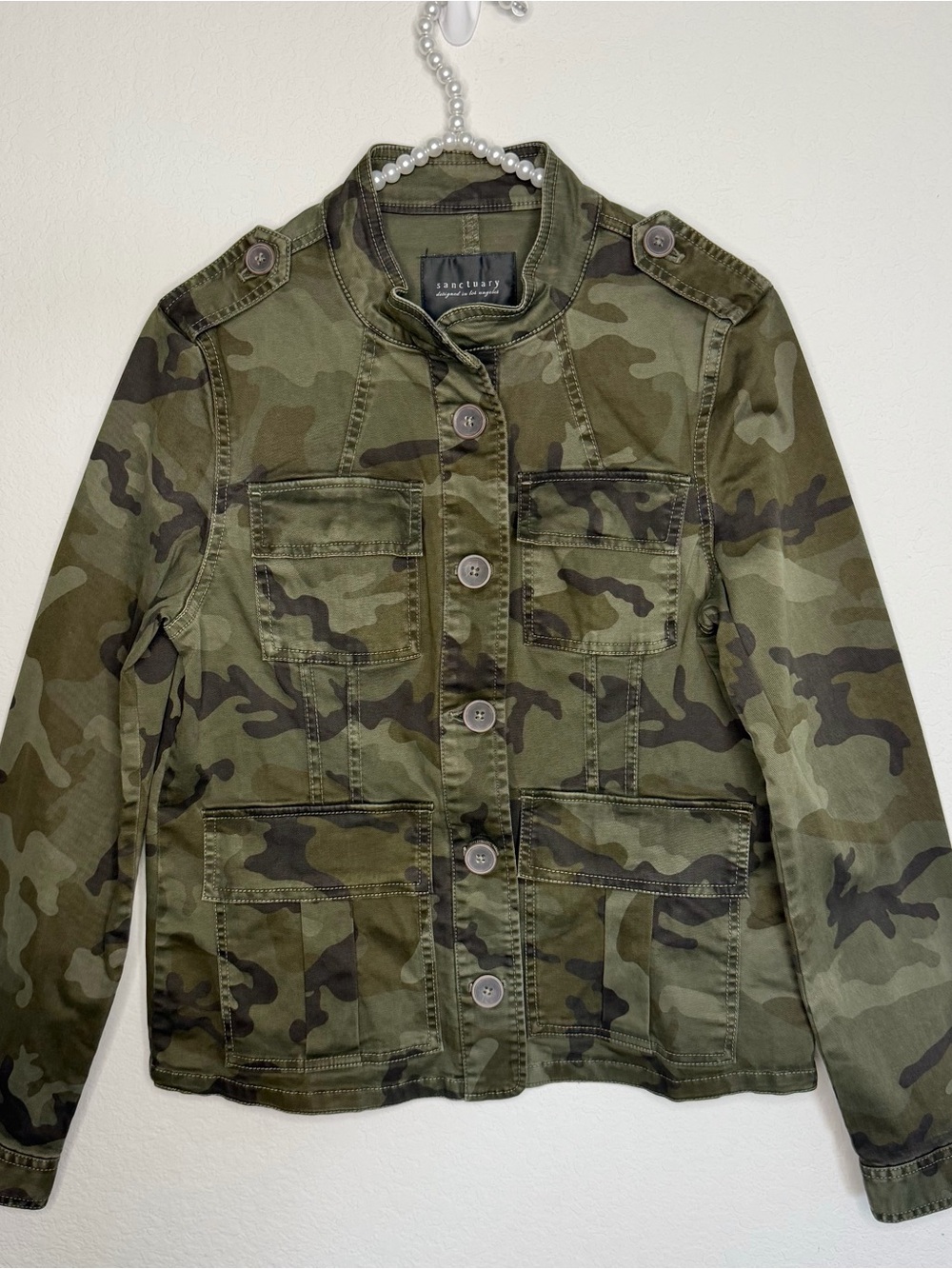 Sanctuary Camo Utility Jacket - Olive Green